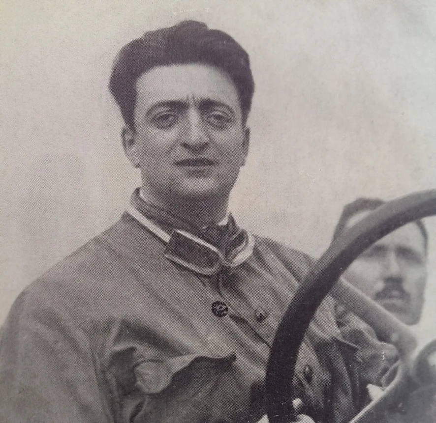 ENZO FERRARI IN 1923. HE WAS OFFERED A WORKS DRIVE FOR ALFA, BUT RETIRED THE DAY BEFORE HIS FIRST RACE FOR REASONS HE NEVER EXPLAINED.