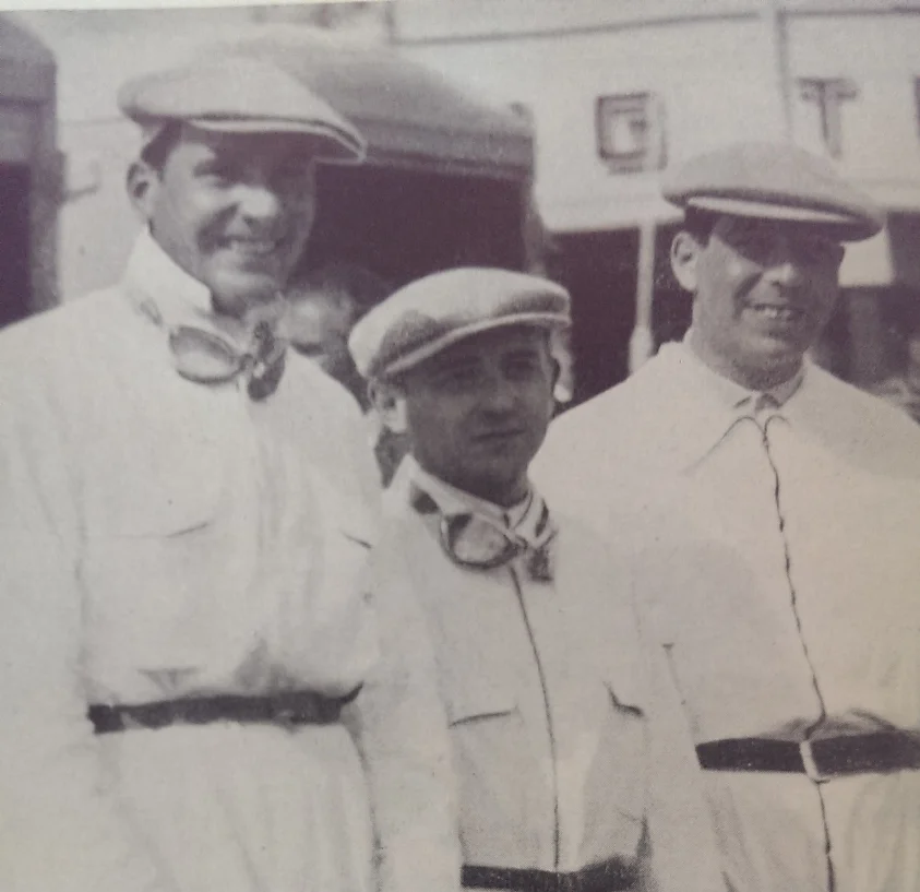 STUCK, MOMBERGER, AND PRINCE VON LININGEN: AUTO UNION’S ORIGINAL DRIVER LINEUP. STUCK WON THE FIRST RACE FOR THE SILVER ARROWS THAT WOULD BRING FIFTEEN YEARS OF ITALIAN DOMINANCE TO AN END.