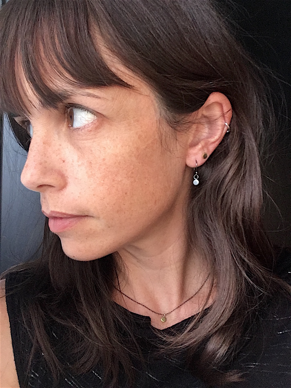 itty bitty oxidized silver earrings