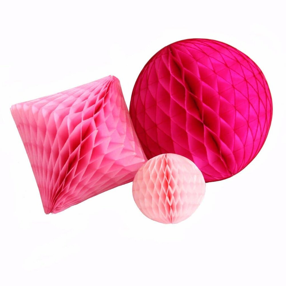 Pink Honeycomb Décor Set — Festive Fête