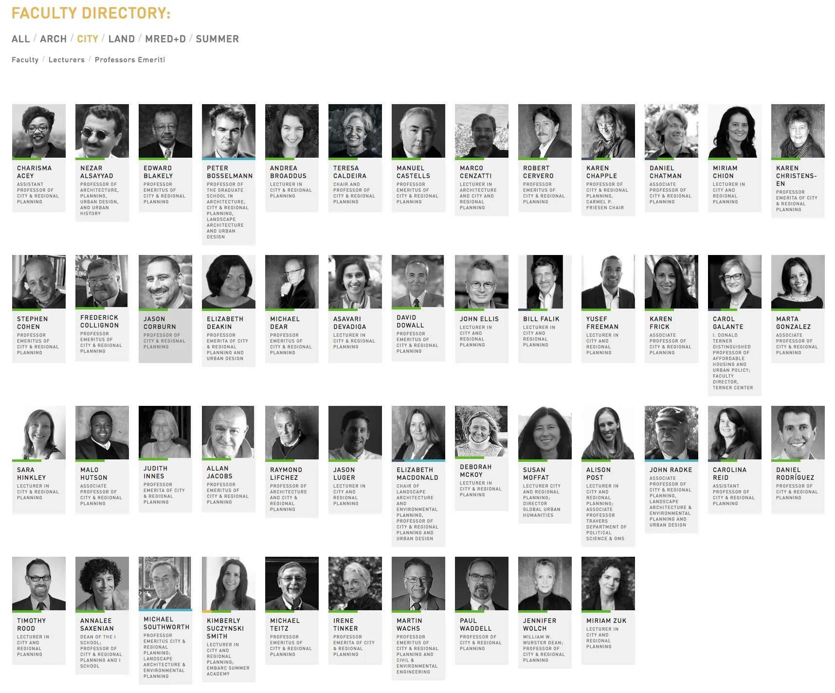 UC Berkeley City and Regional Planning faculty.