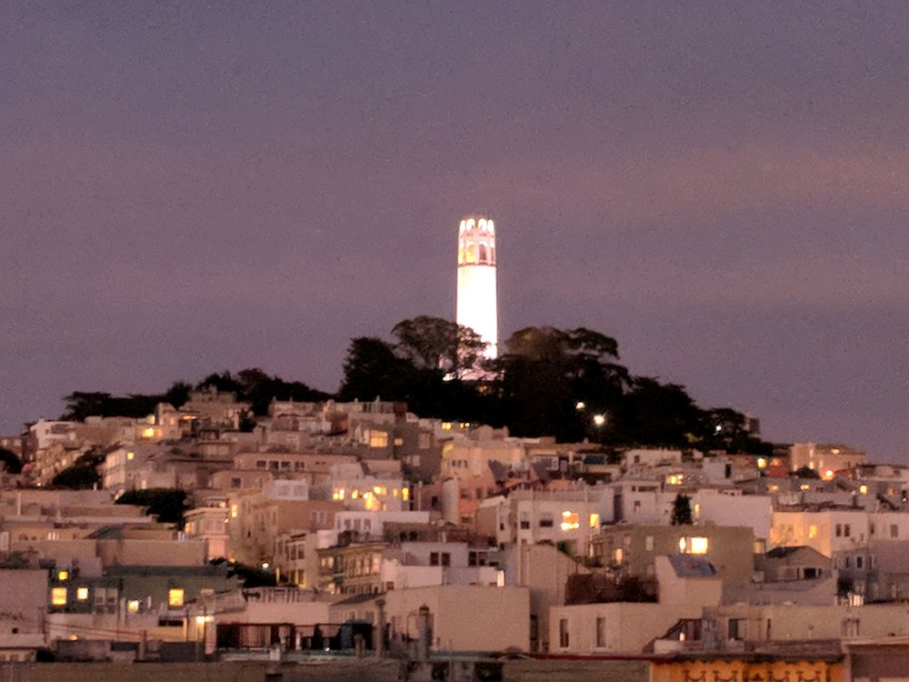  Coit Tower by night. 