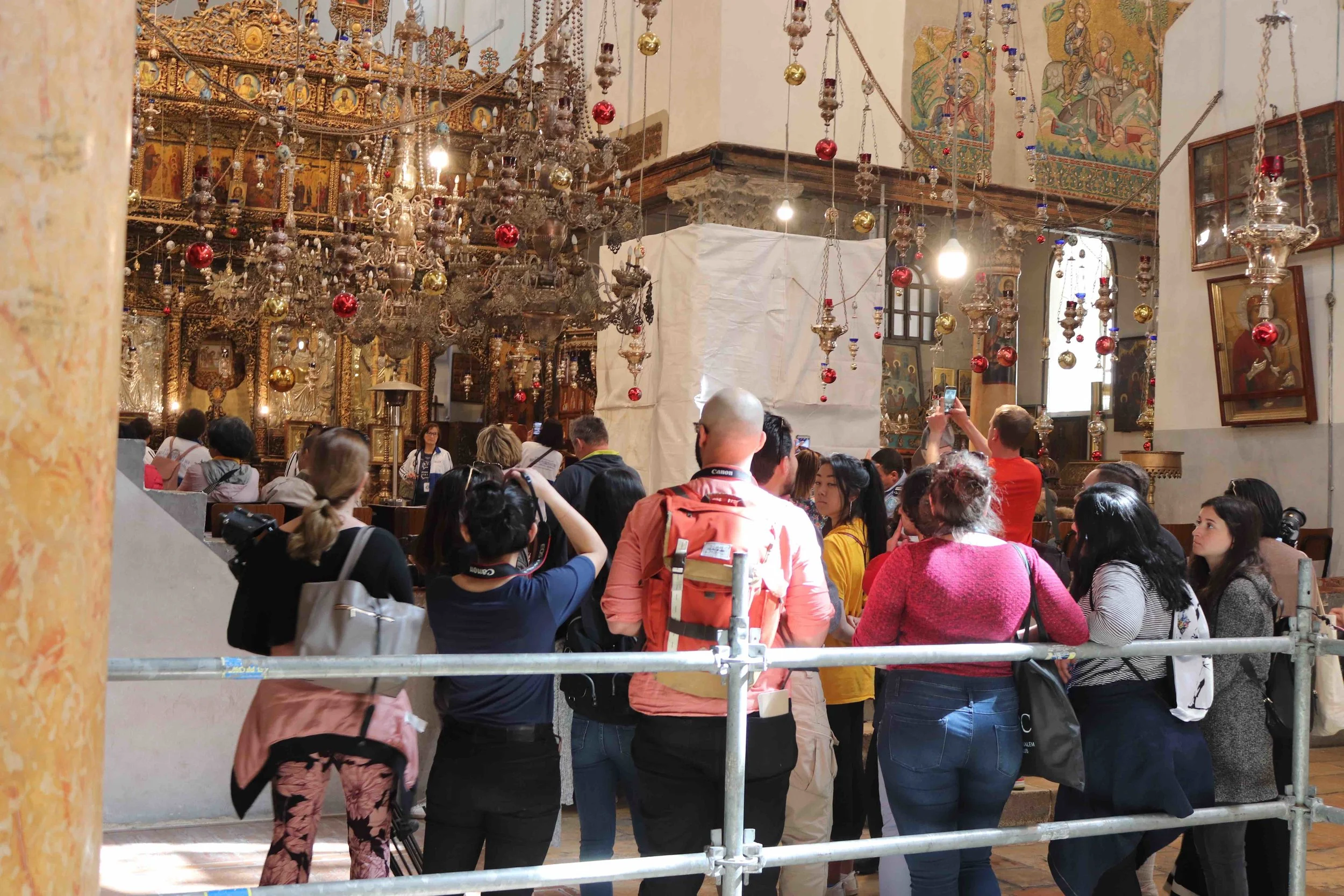 Students inside the church, along with hundreds of other visitors.
