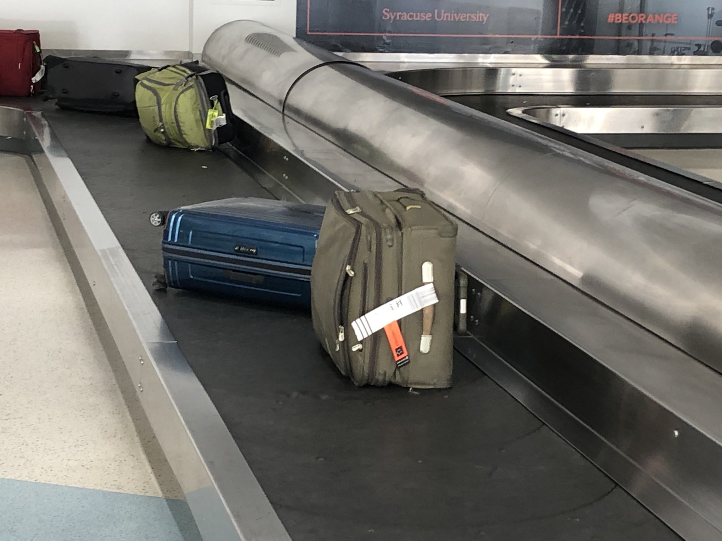 It's a good trip home when your bags are first and third off the plane.