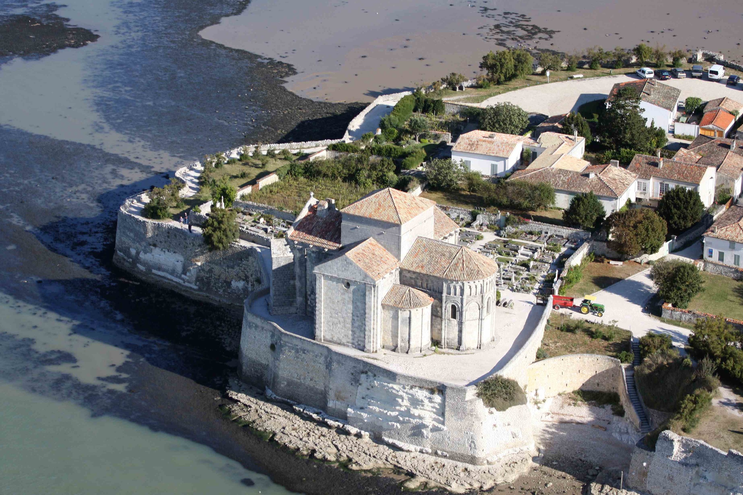 The 13th century church, aside the Gironde Estuary