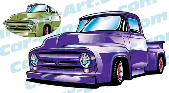 1956 Ford Truck Vector Clip Art