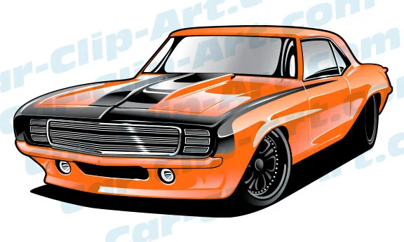 69 Camaro Pro Touring Vector Clip Art