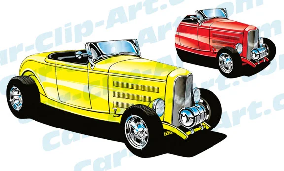 1932 Deuce Coupe Hot Rod Vector Clip Art