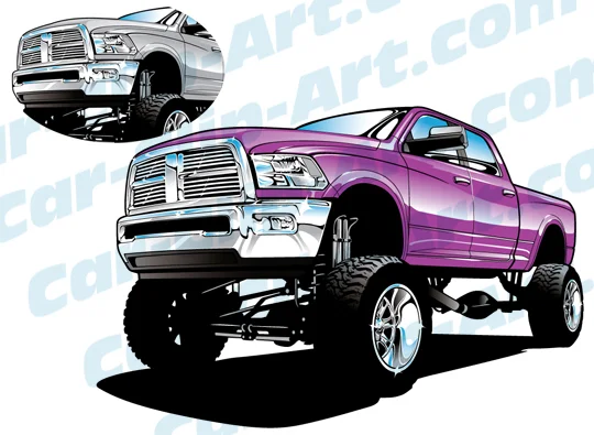 Dodge 4x4 Show Truck Vector Clip Art
