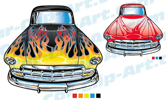 52 Chevy Hot Rod Vector Clip Art