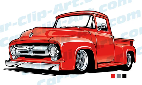 53 Ford Truck Vector Clip Art