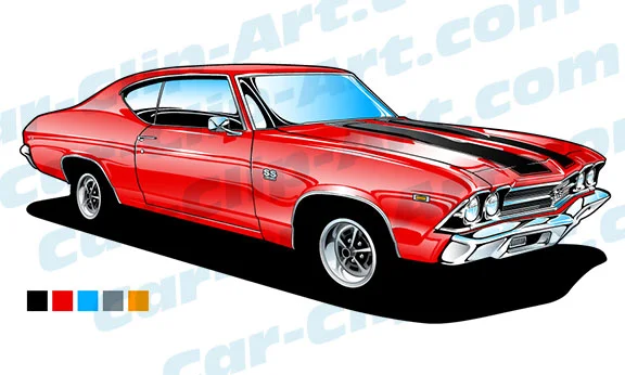69 Chevelle SS 396 Vector Clip Art