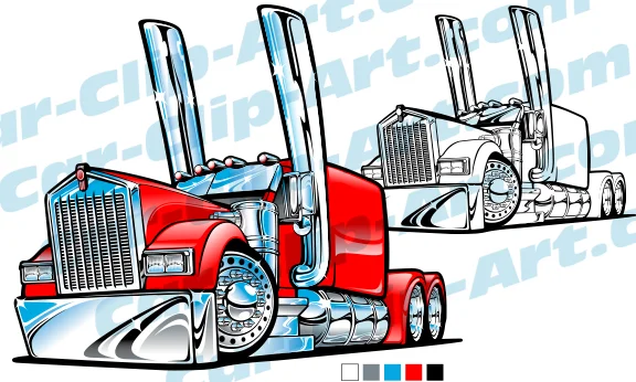 Kenworth 'Cartoon' Vector Clip Art