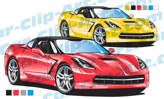 Corvette C7 Stingray Vector Clip Art