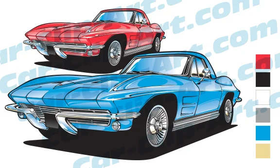 1964 Corvette Vector Art