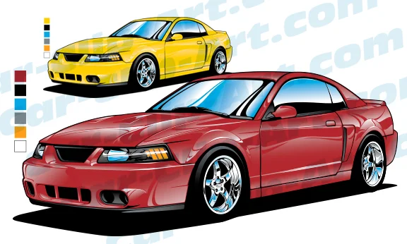 2004 Mustang SVT Cobra Coupe Vector Art