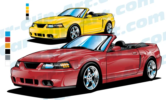 2004 Mustang SVT Cobra Convertible Vector Art