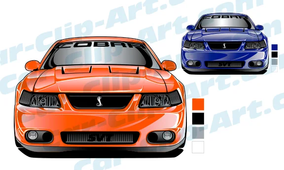 2004 Mustang SVT Cobra Front View Vector Art