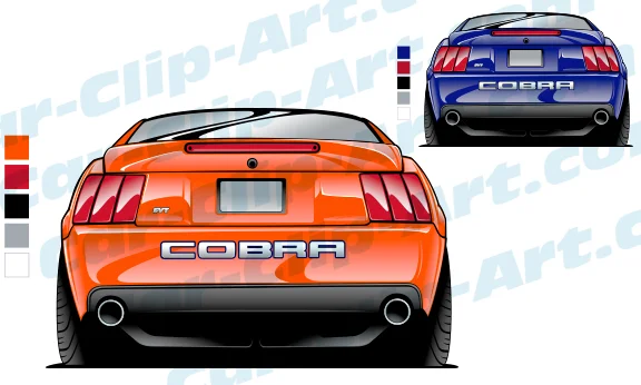 2004 Mustang Cobra Vector Art - Rear Shot