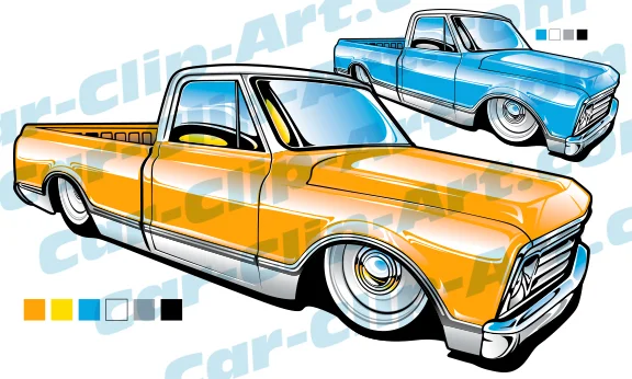 1968-1969 Chevy Truck Vector Art