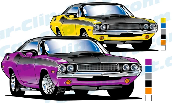 1970 Dodge Challenger Vector Clip Art