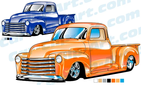 Custom 1953 Chevy Truck Clip Art