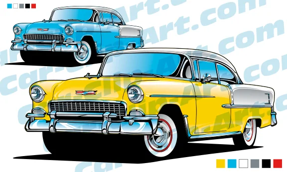 1955 Chevy Bel Air Vector Art