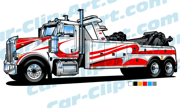 Peterbilt Heavy Duty Tow Truck Vector Art