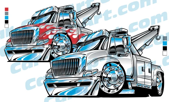 Medium Duty Tow Truck Cartoon Clip Art
