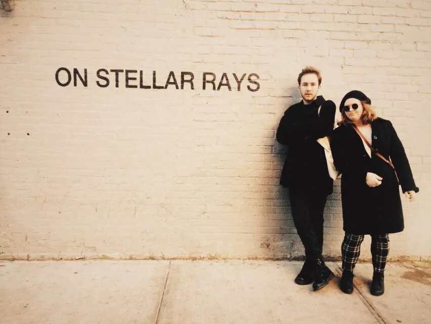 A couple of my art-appreciating friends outside of On Stellar Rays. 