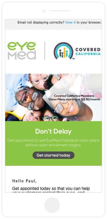 Covered California - EyeMed Broker Campaign 1 of 2