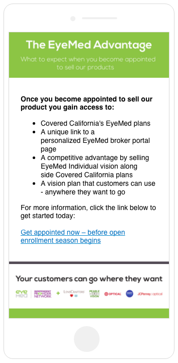 Covered California - EyeMed Broker Campaign 2 of 2