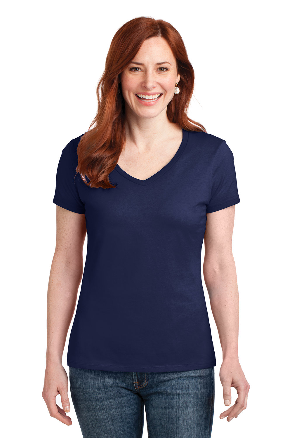 Hanes Ladies Nano-T Cotton V-Neck T-Shirt — ZEIDEL & co.