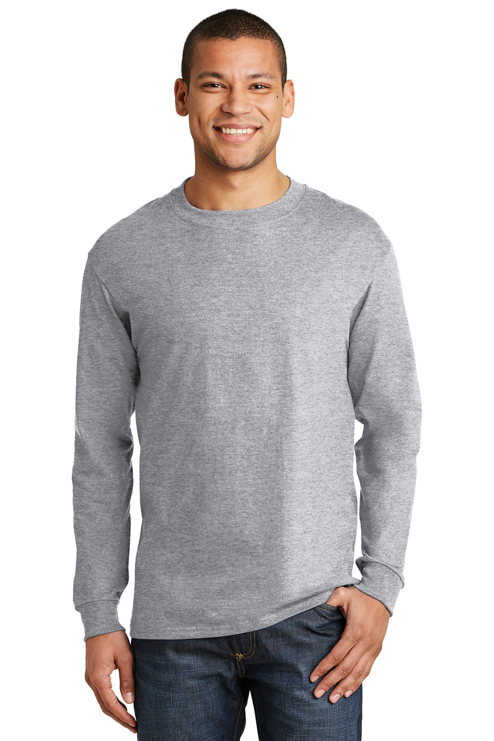 Hanes NEW 100% Cotton Long Sleeve Beefy-T T-Shirt 5186 Mens S-3XL Tee 25 COLORS 
