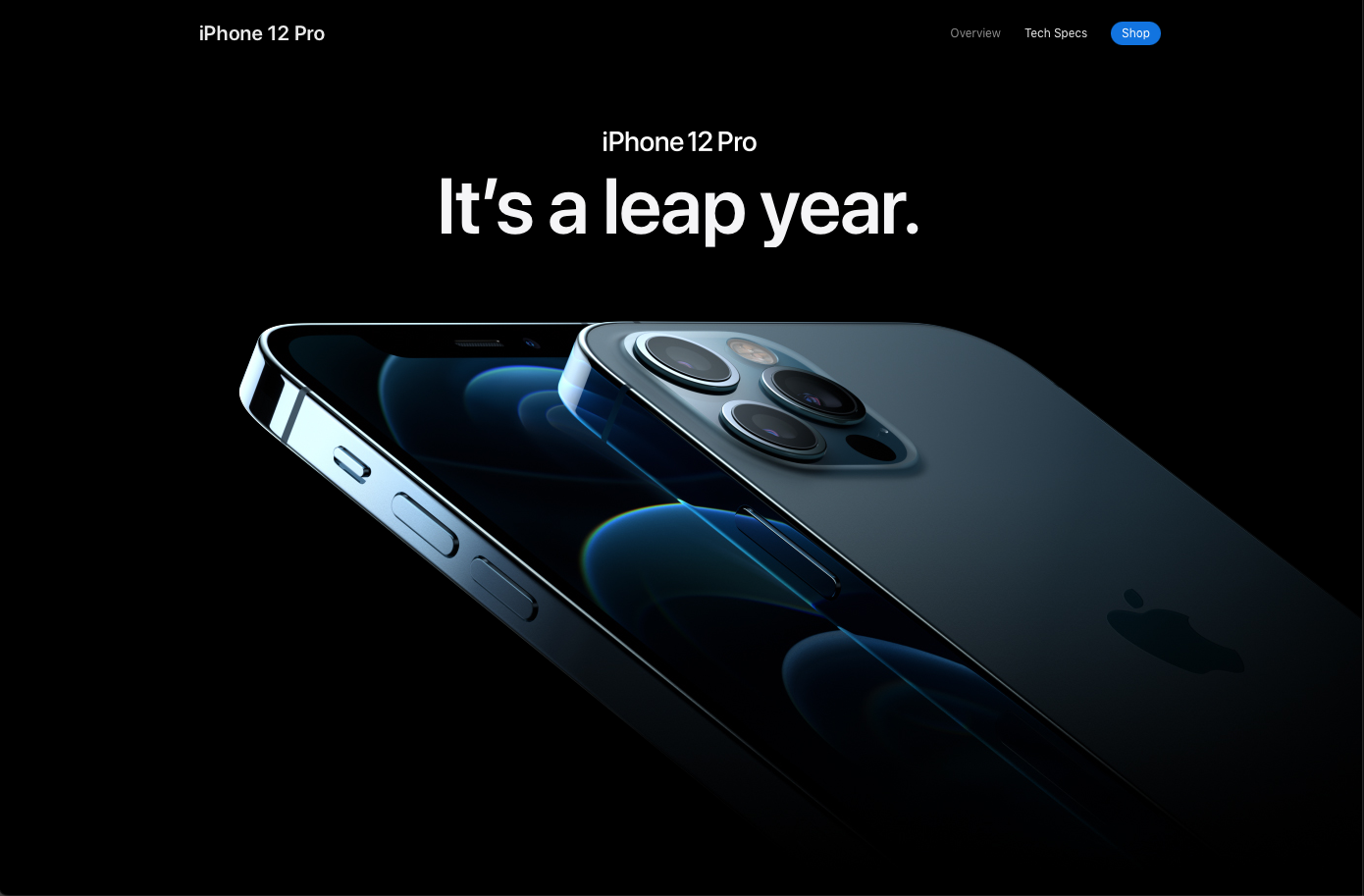 iPhone 12 Pro launch website