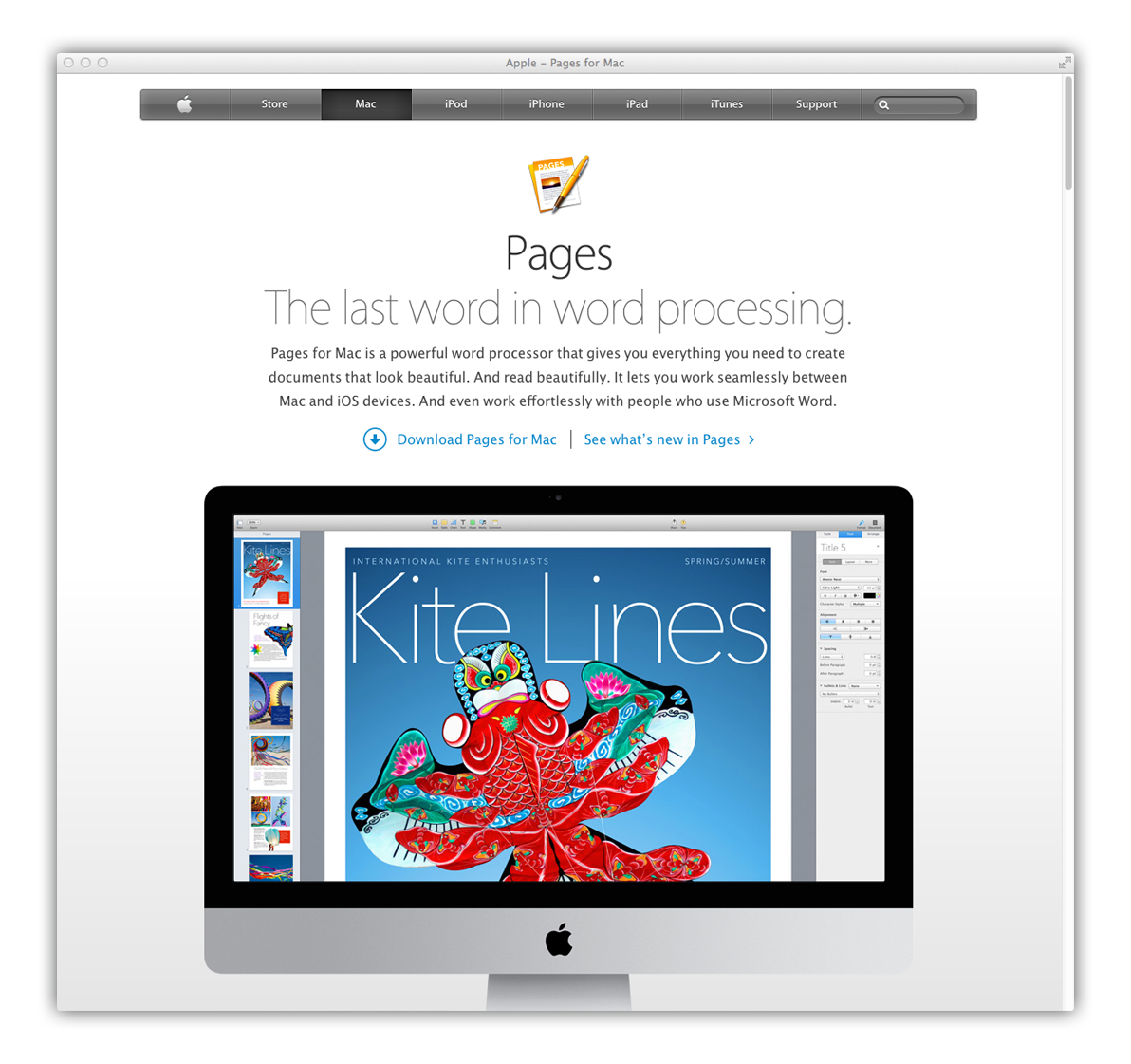 iWork website