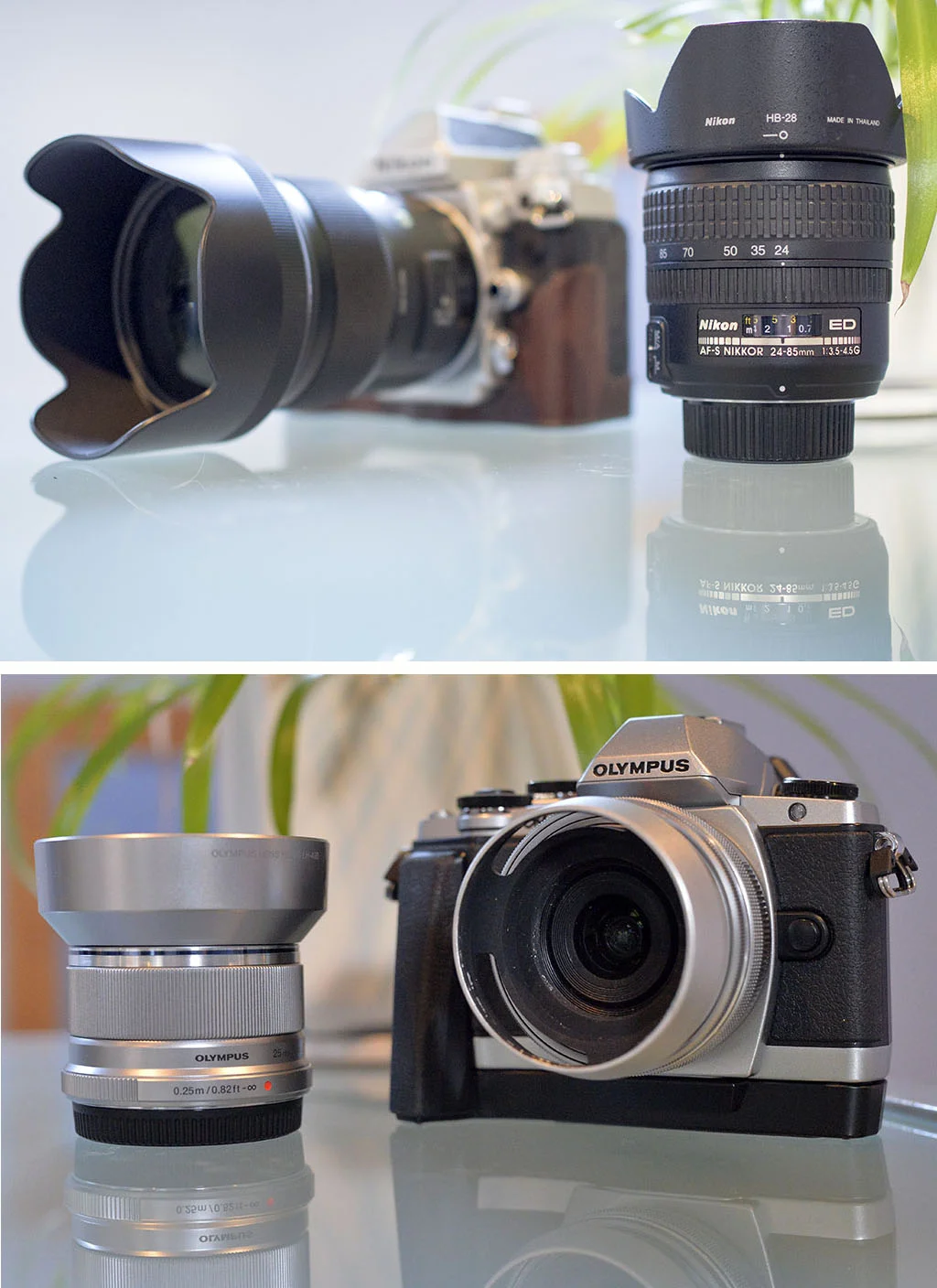 NIKON Df SIGMA 50mm f/1.4 ART LENS 24-85mm ZOOM LENS OLYMPUS OM-D E-M5 14-42mm ZOOM LENS 25mm f/1.8