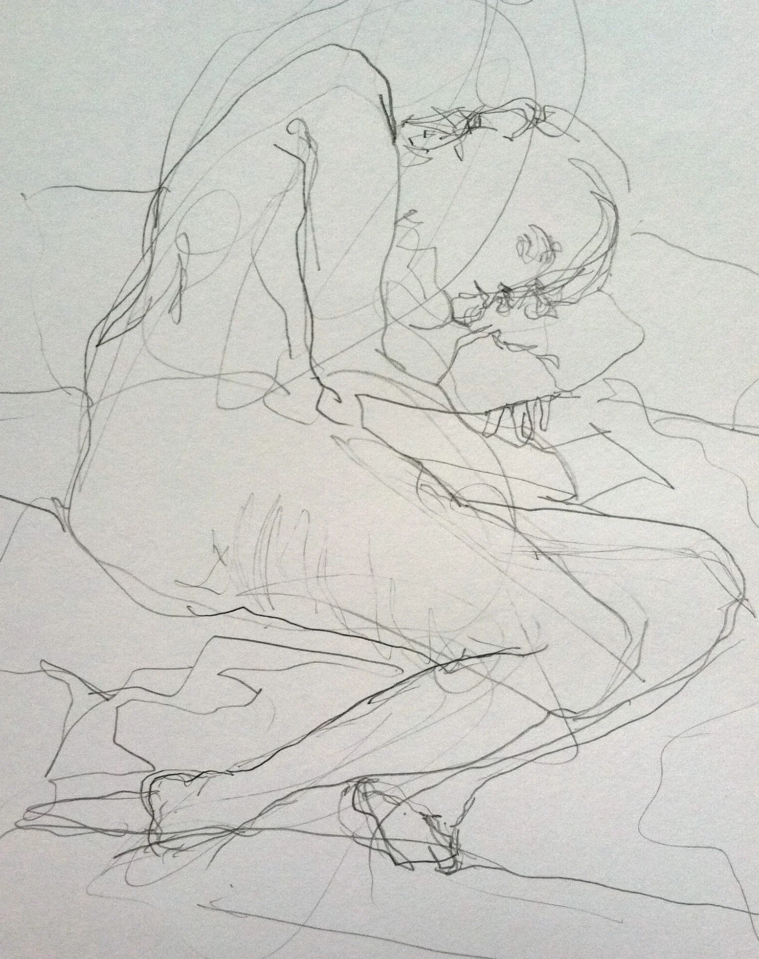 sleeping woman, graphite, 7x8 inches *