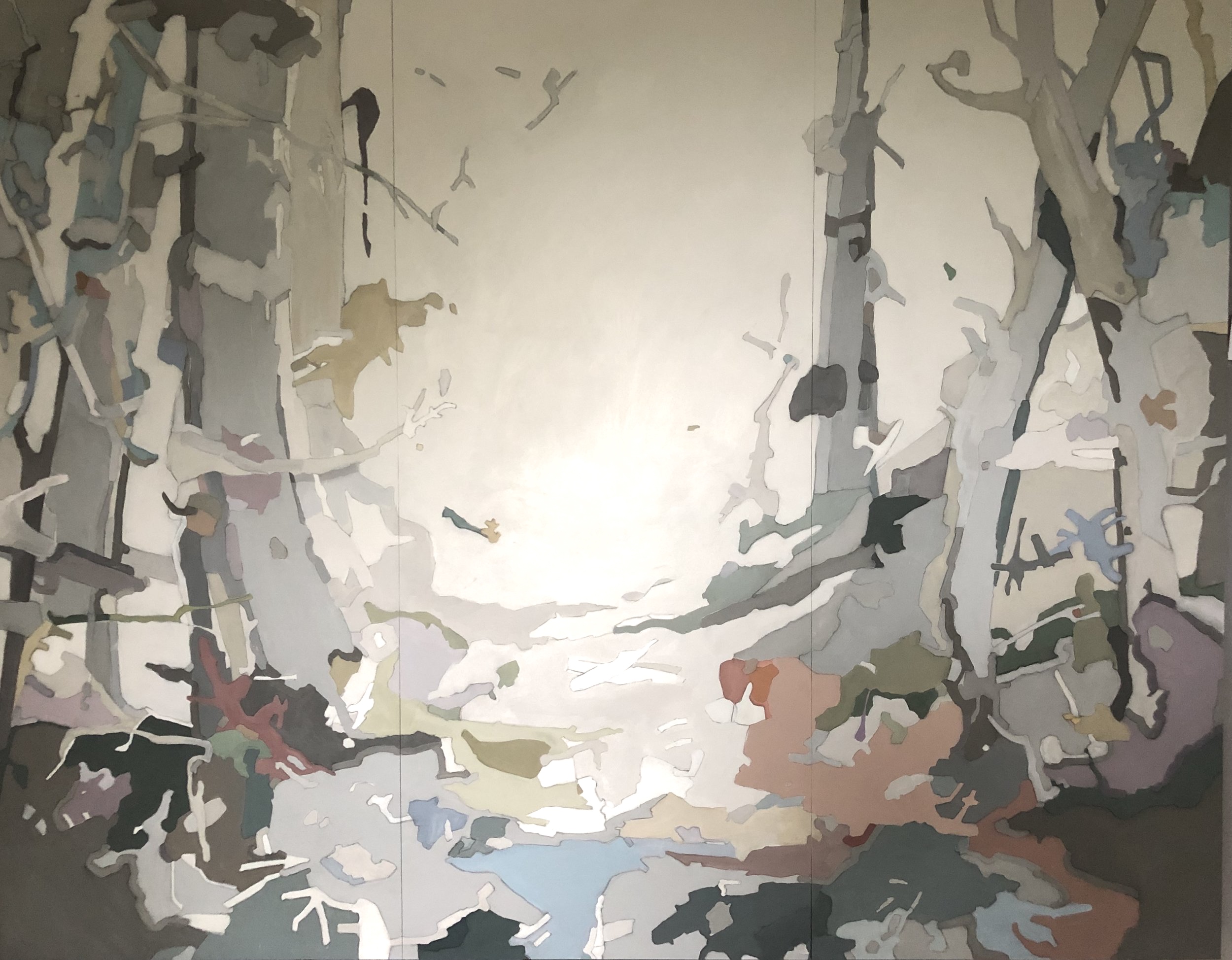 Acrylic on panel, 3 panel, 70 x 90 inches