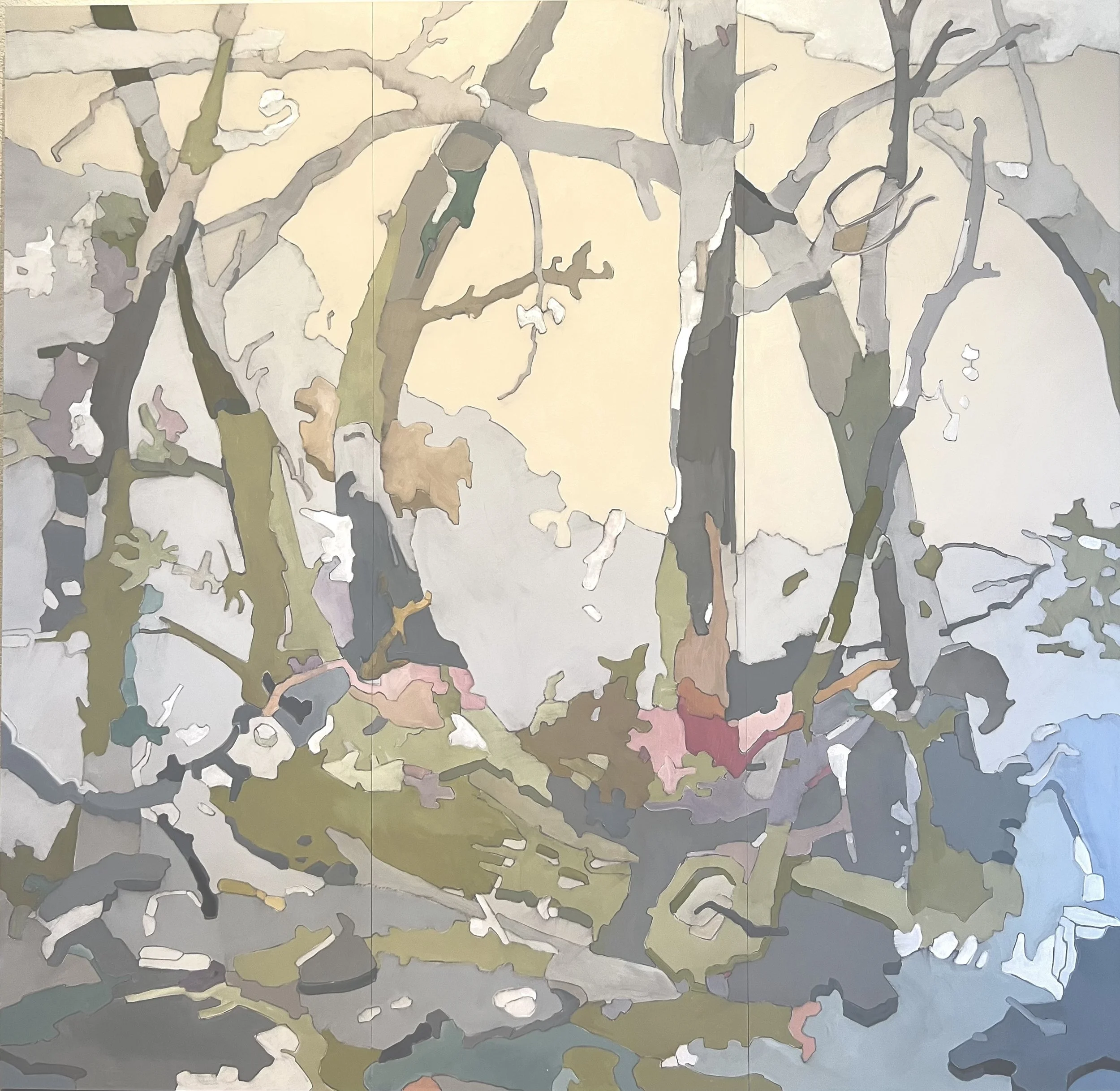 Verdant Preserve, acrylic on 3 panel, 70x72 inches, 2023 