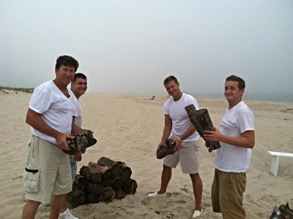 SPS Catering Personnel Setting Up Fire Pit for "Social Life Magazine" Event