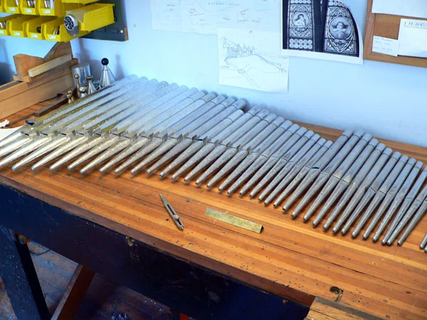 Swell Harmonic Piccolo 2' being prepped for voicing