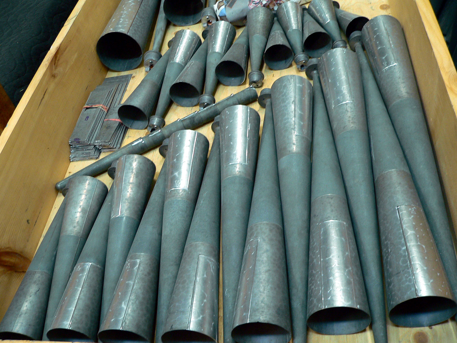 Great Trumpet pipes restored and new inserts soldered in