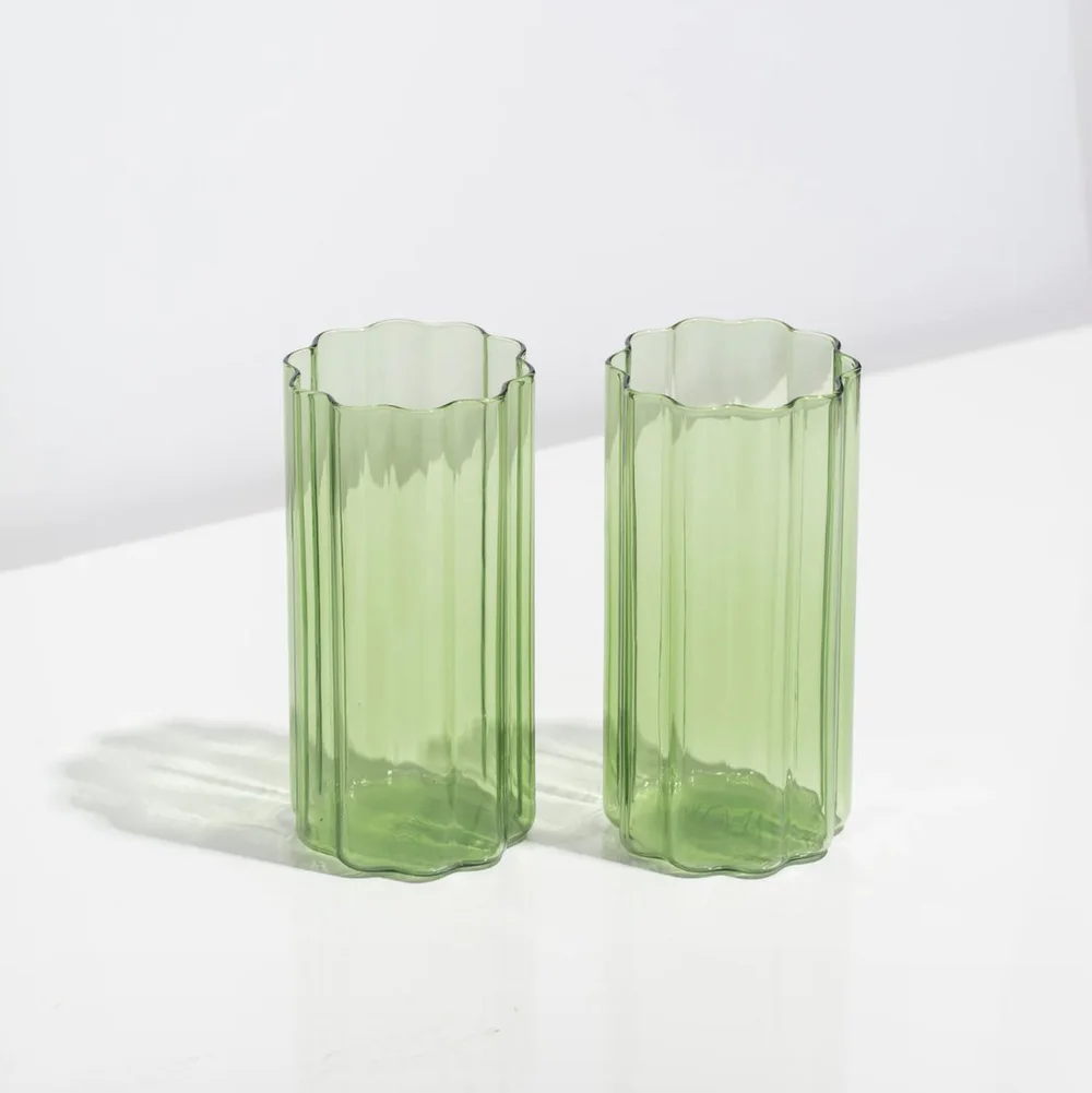 wave highball glasses