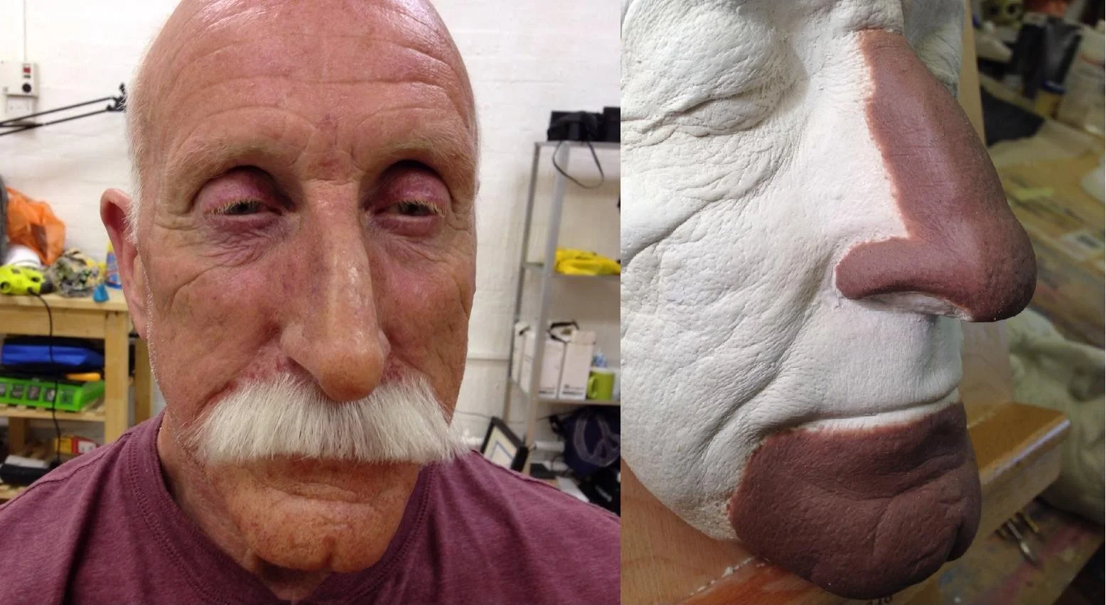 'Shiner' aged superhero prosthetic makeup
