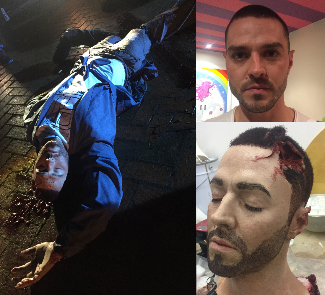 Matt Willis' poseable car crash body for feature film 'Madness in the Method'