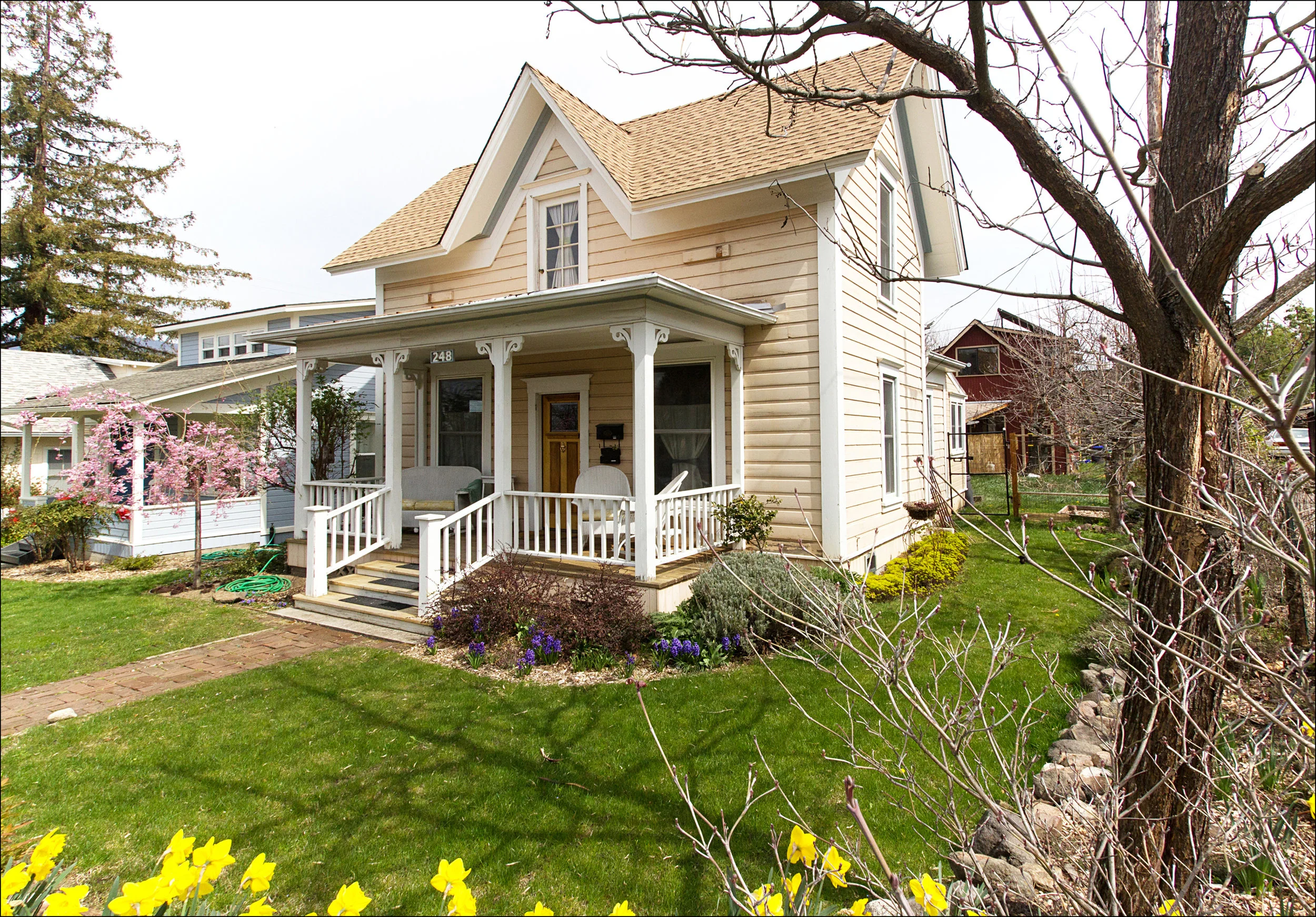 A tiny home in Ashland's historic railroad district. Everything is thoughtfully and beautifully placed.
