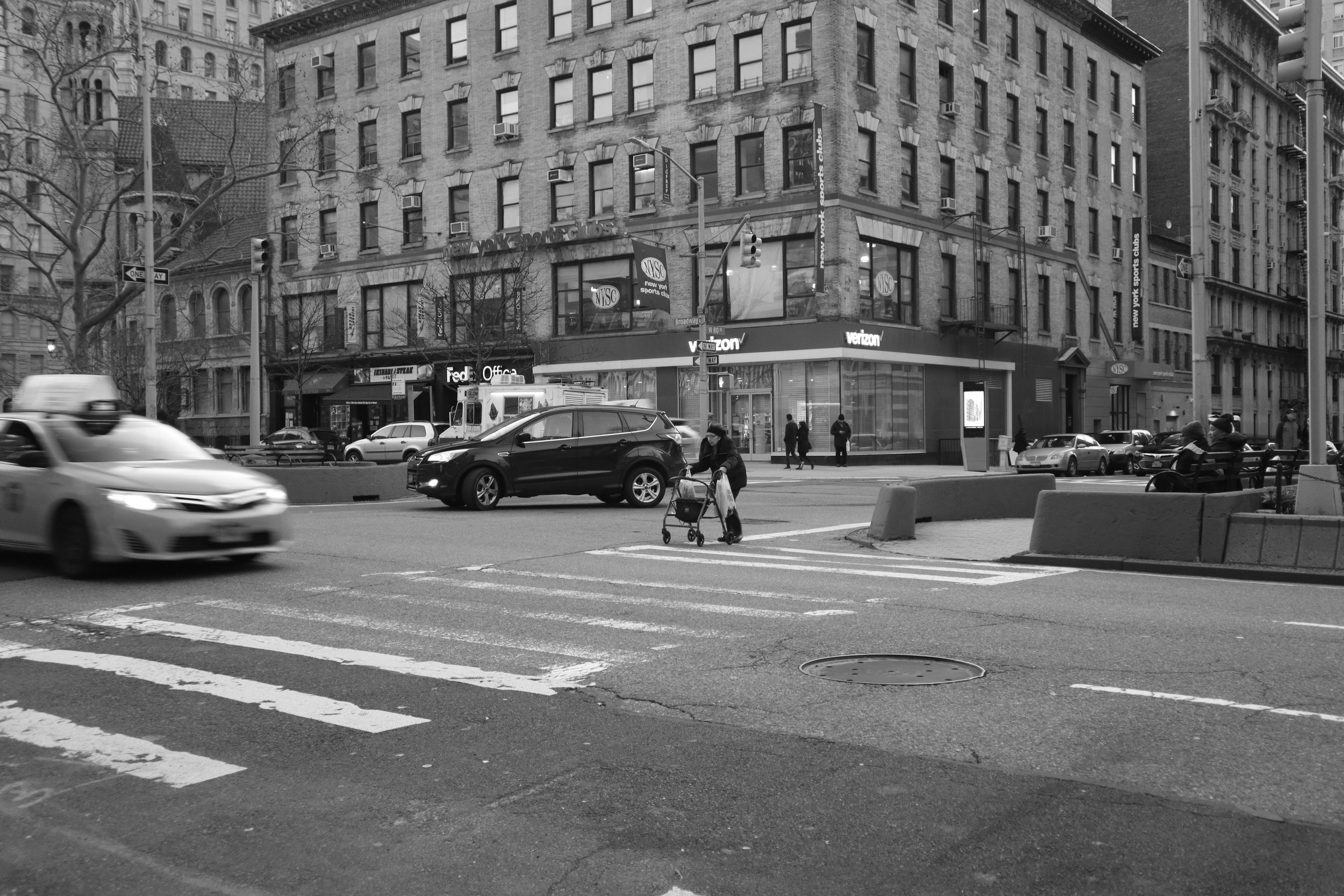 Crossing Broadway in New York