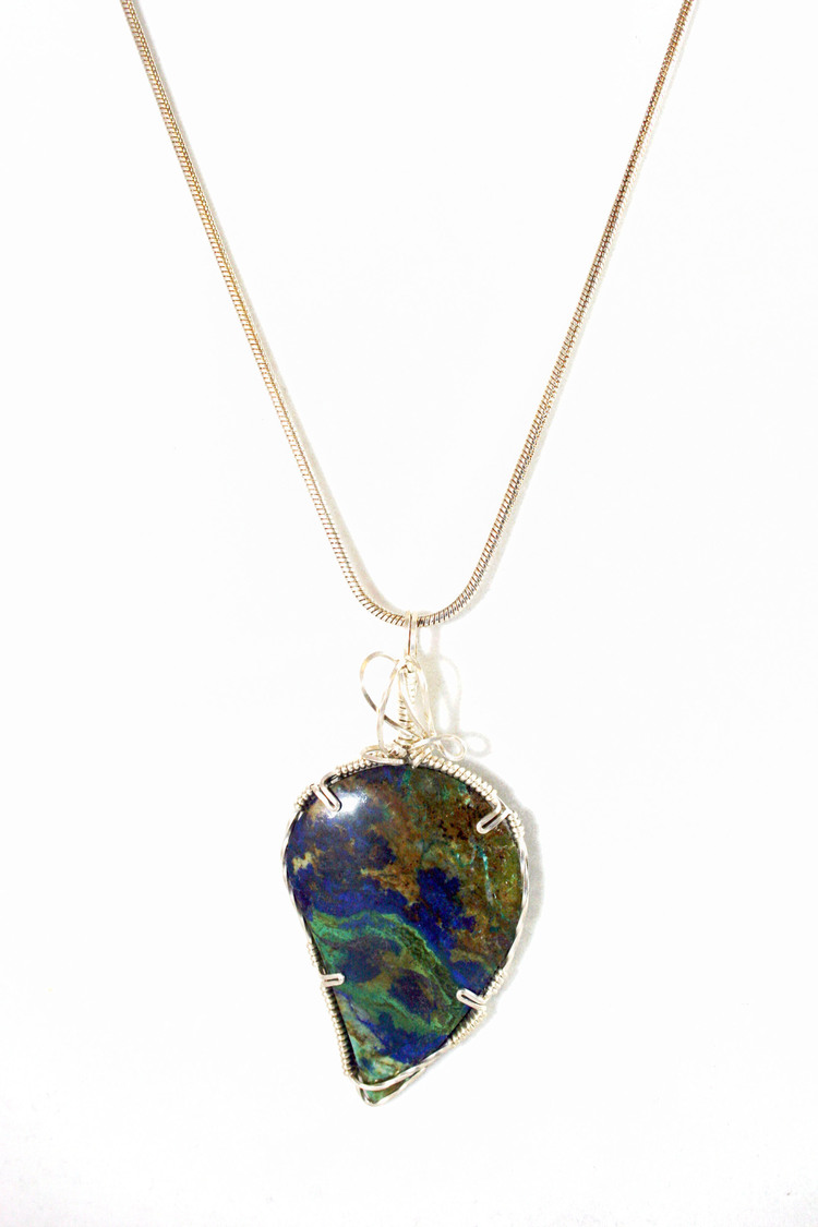 Azurite Malachite Stone Necklace Gemstone Necklace