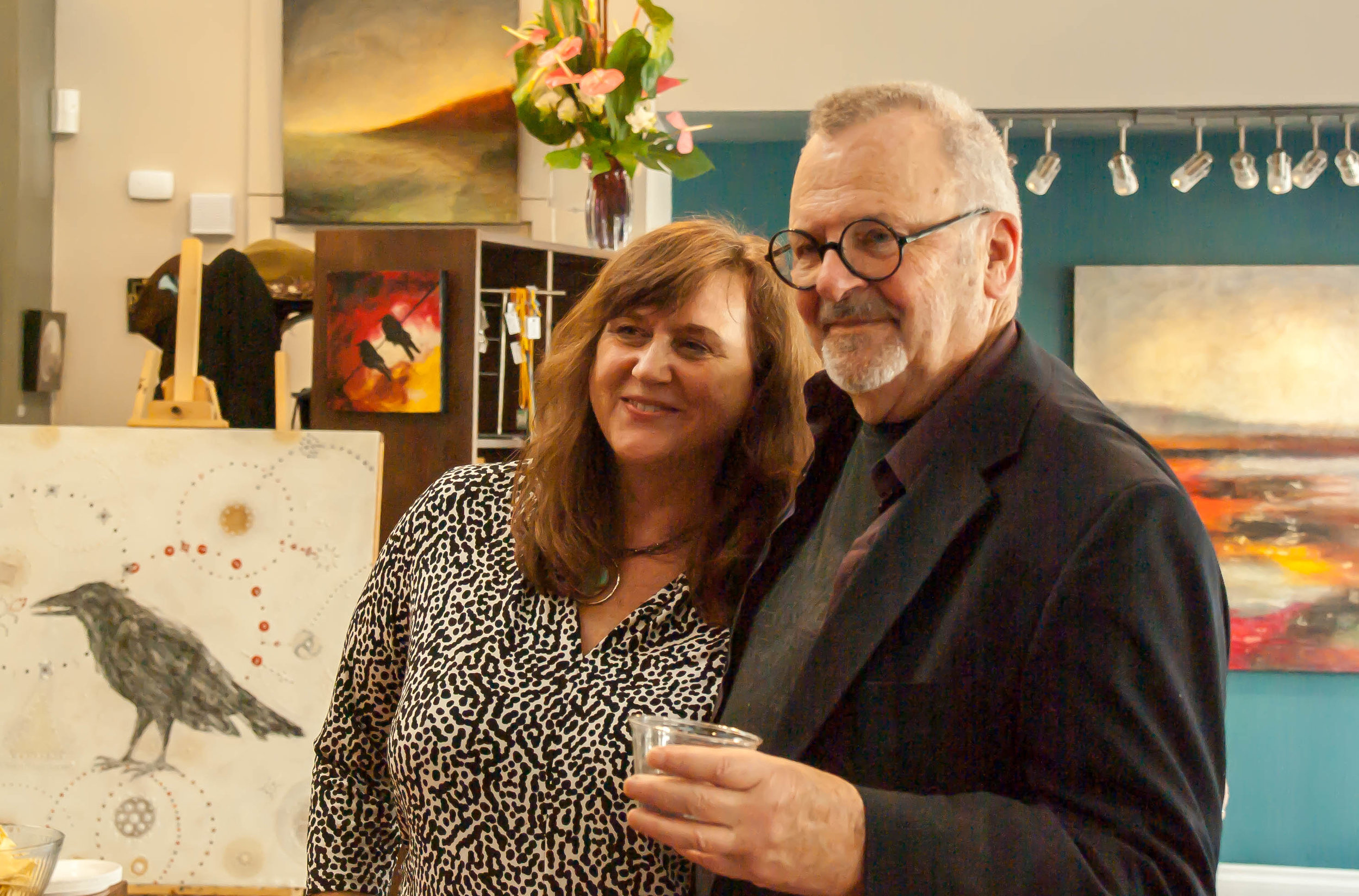  Artists Carrie Goller and Max Hayslette at Carrie Goller Gallery April 2014 ArtWalk 